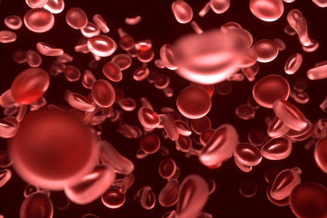 赤血球が酸素を運ぶイメージ